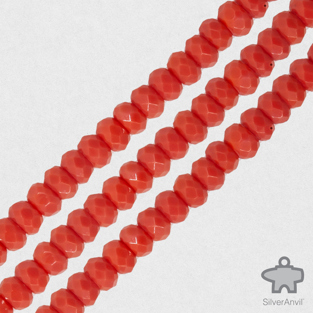 Coral Colored Faceted Beads - 4mm