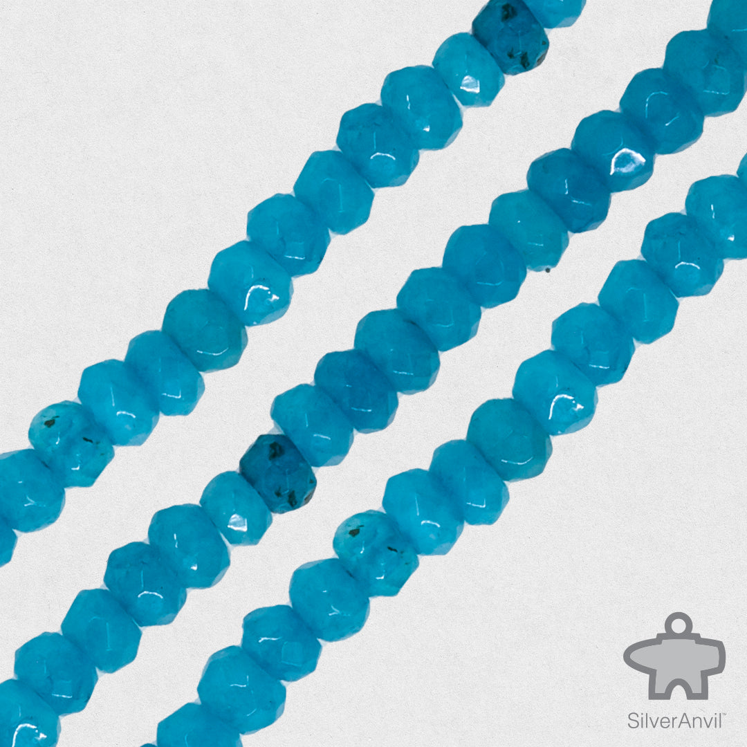 Aqua Colored Faceted Beads - 4mm