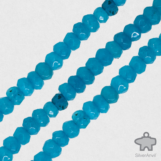 Aqua Color Faceted Beads - 4mm