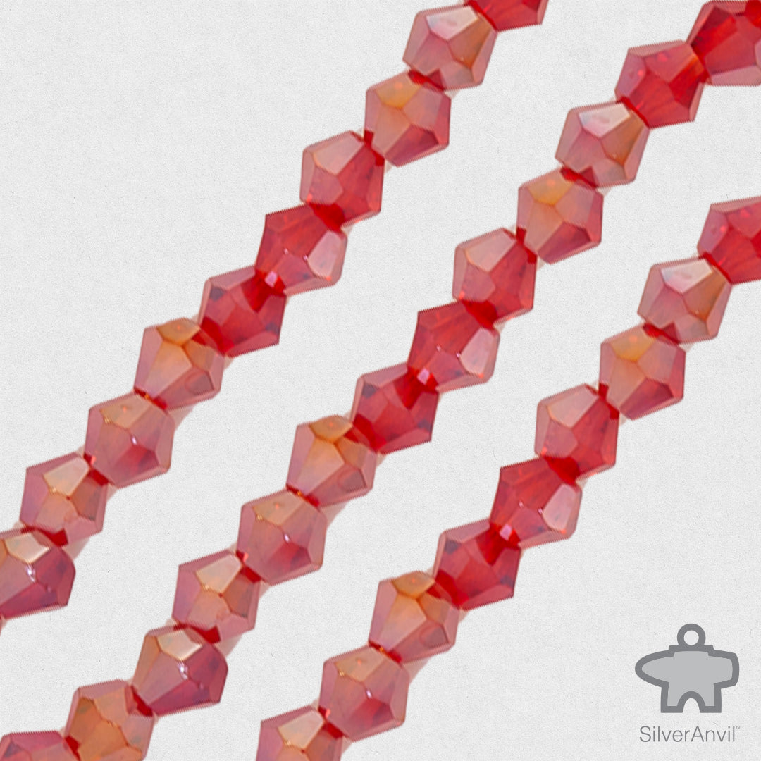 Red Iridescent Swarovski Crystal Beads - 4mm