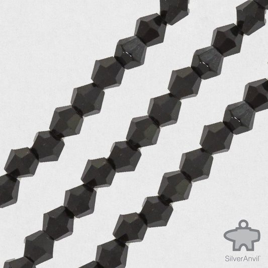 Jet Black Swarovski Crystal Beads - 4mm