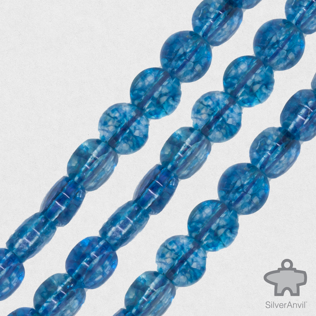 Blue Quench Crackled Quartz Beads - 5mm