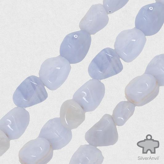 Blue Lace Agate Freeform Beads - 7mm