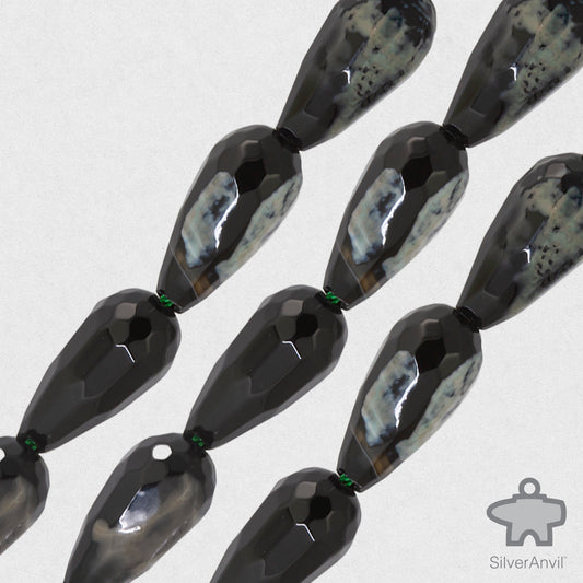 Snowflake Obsidian Beads