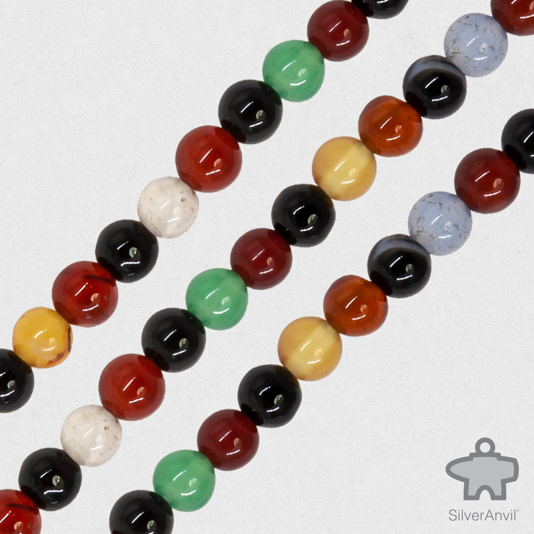 Assorted Semi-Precious  Beads - 4mm