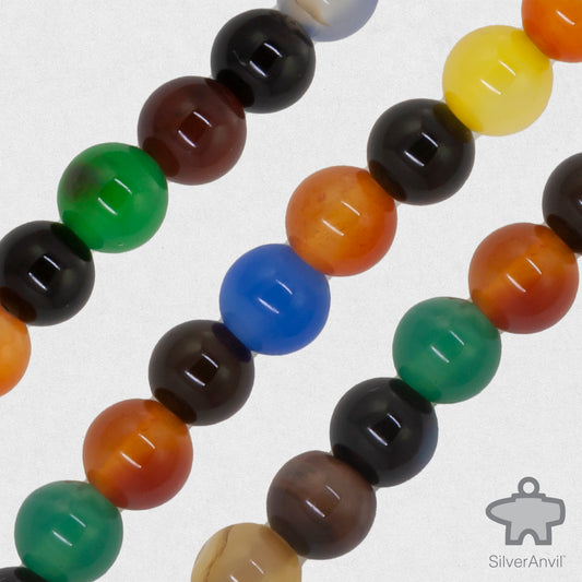 Rainbow Agate  Beads - 6mm