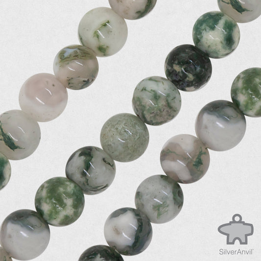 Moss Agate Beads - 6mm