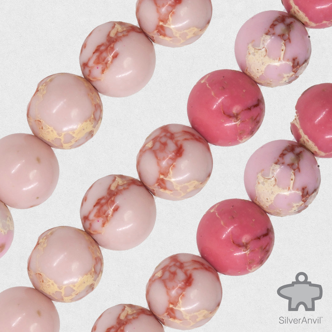 Pink Mookaite Beads - 8mm