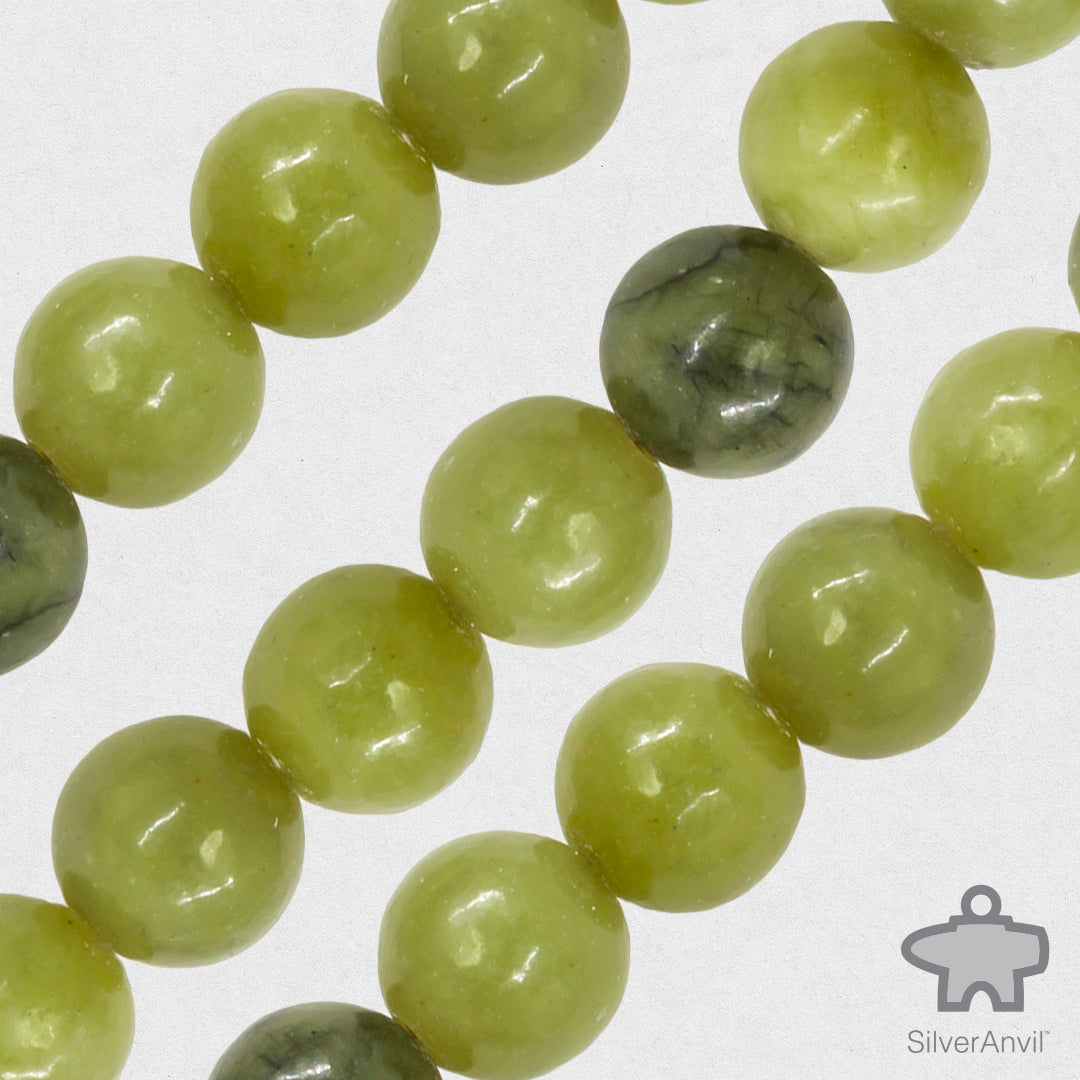 Green Nephrite Beads - 8mm