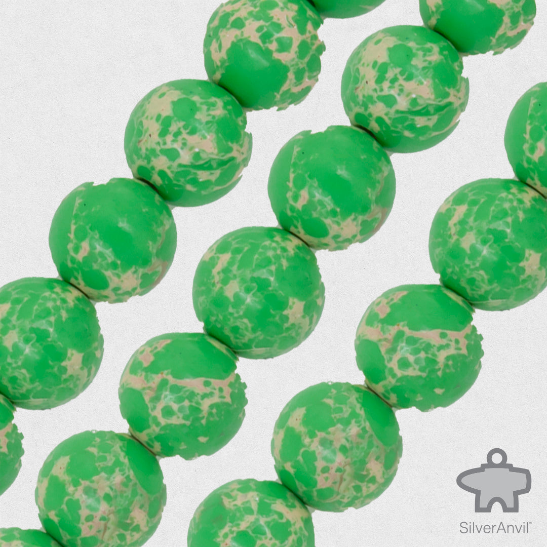 Green Dyed Mookaite Beads - 8mm