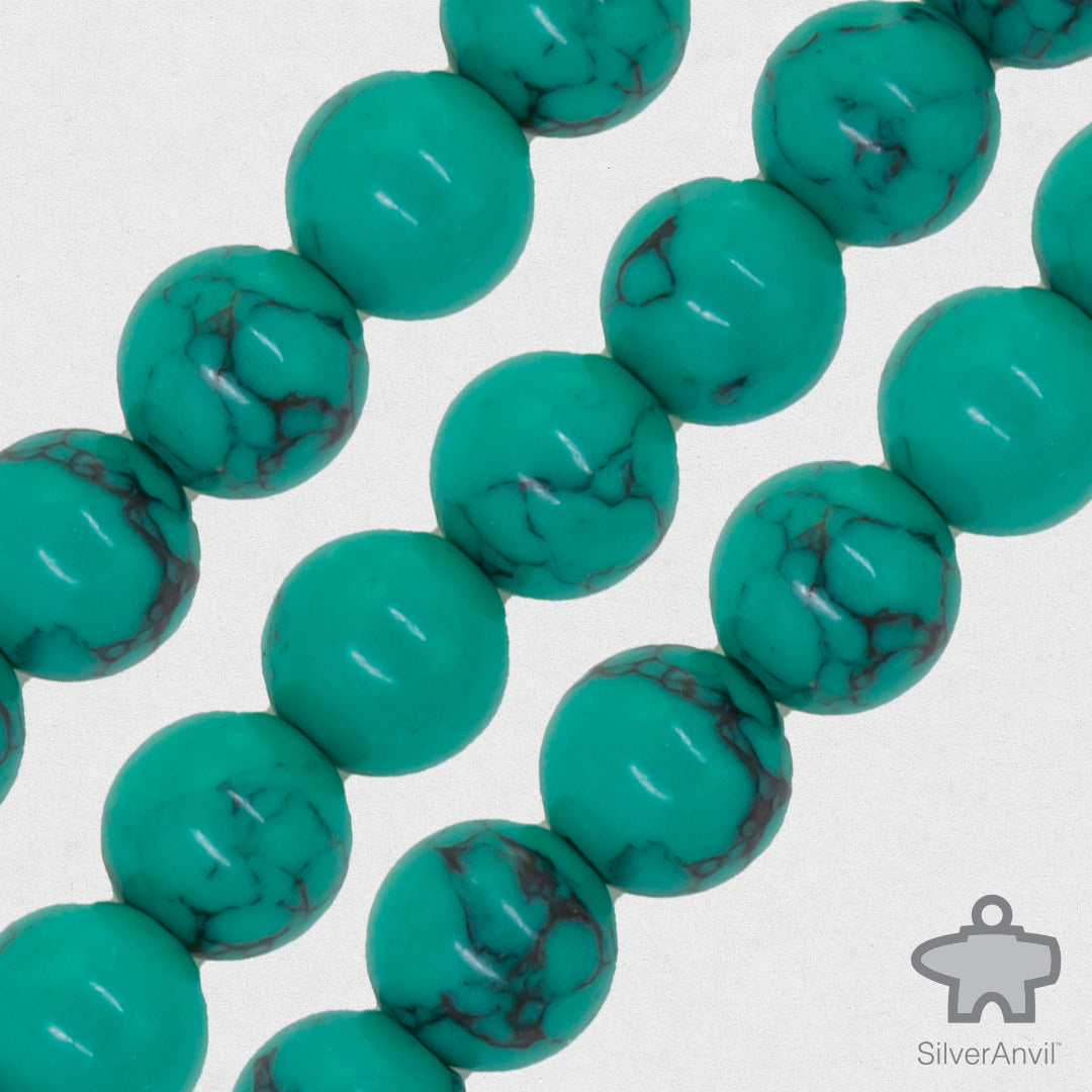 Green Dyed Mookaite Beads  - 8mm