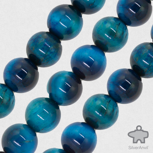 Blue Catseye Beads - 8mm