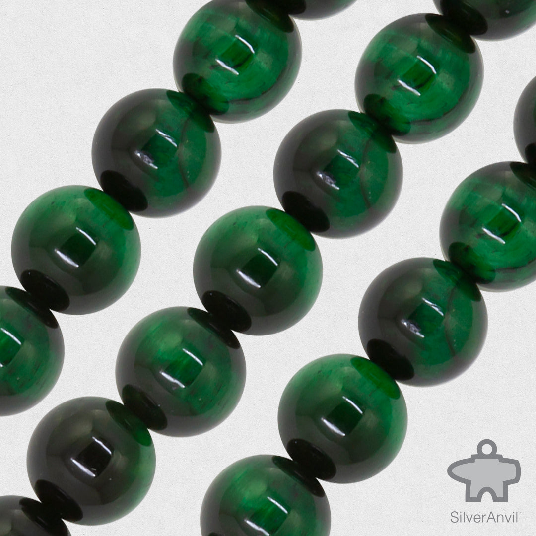 Green Catseye Beads - 8mm