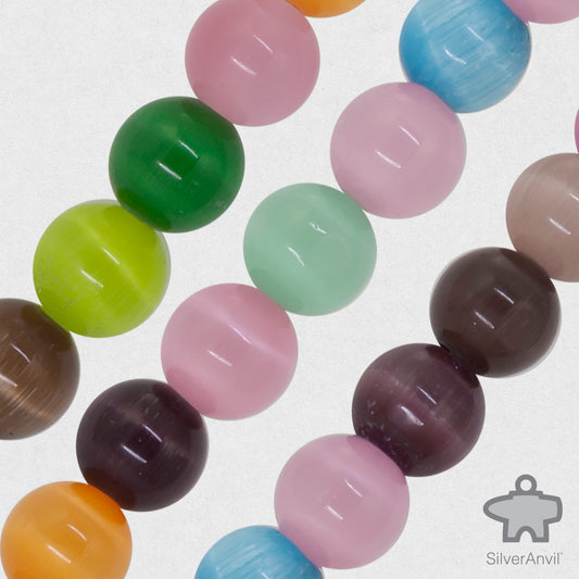 Multicolour Catseye Beads - 8mm