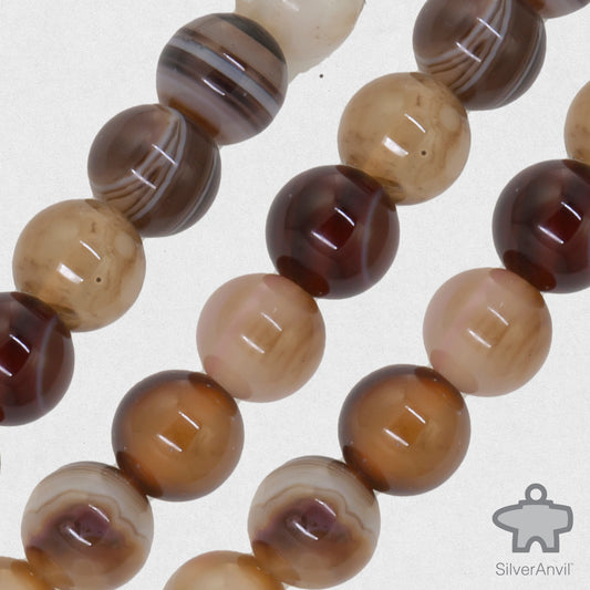 Brown Agate Beads - 8mm