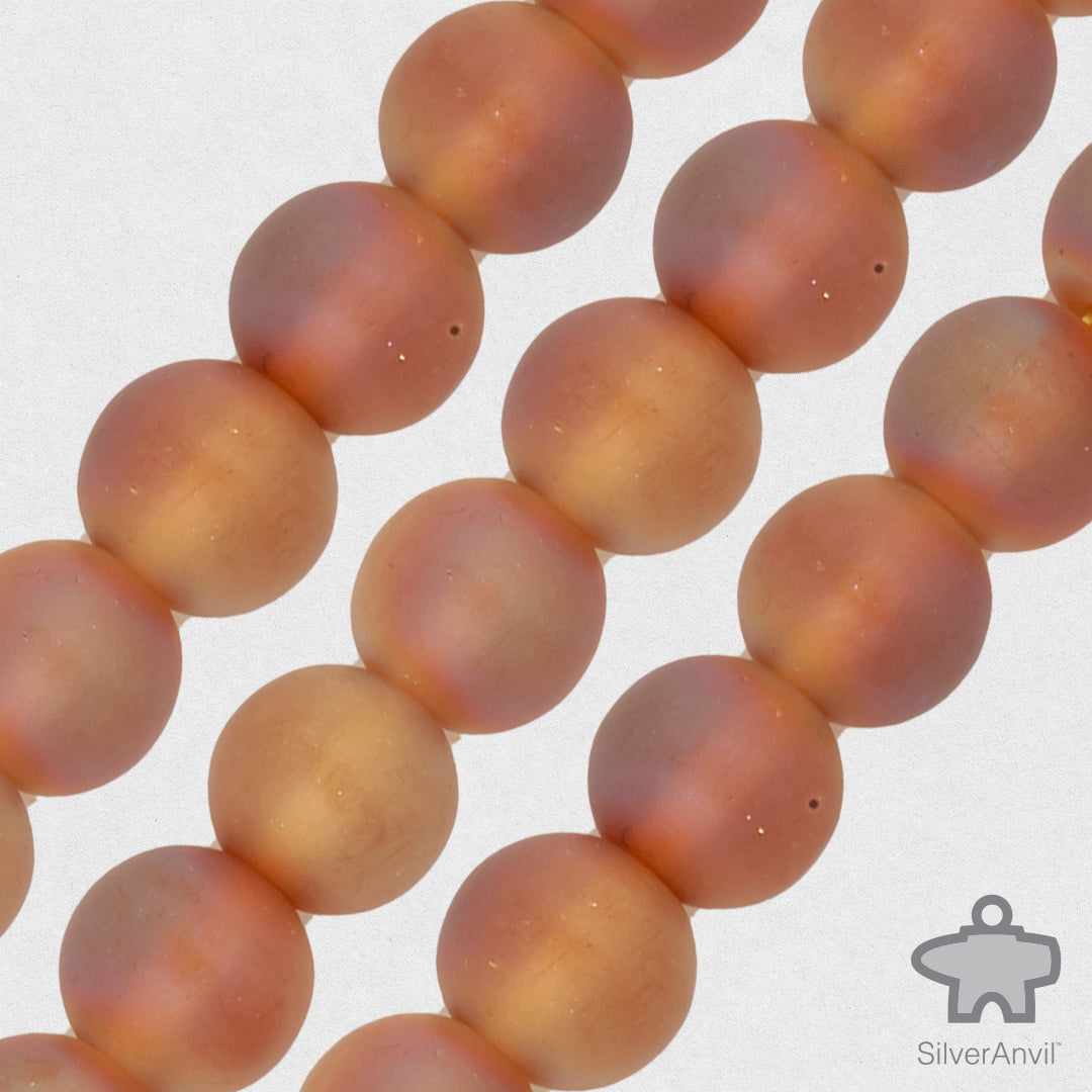 Brown Frosted Quartz Beads - 8mm