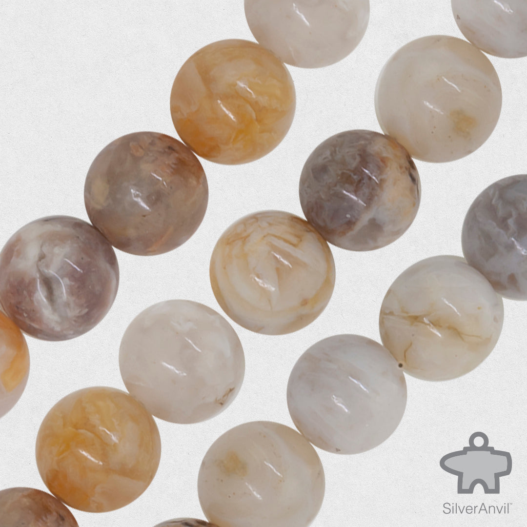 Grey Agate Beads - 8mm
