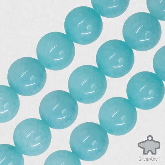 Aqua Color Crackle Quartz Beads - 8mm