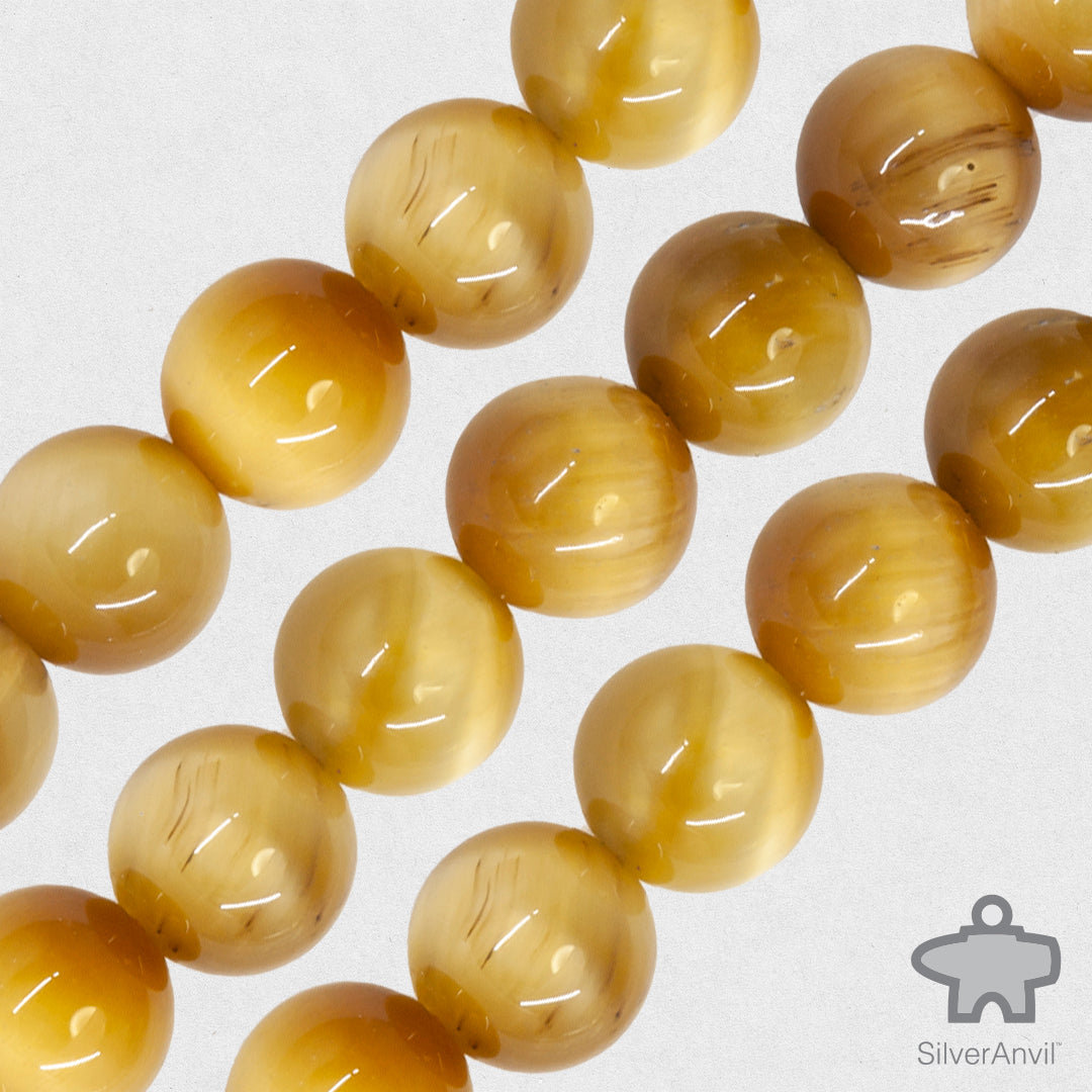 Yellow and Brown Tiger Eye Beads - 8mm