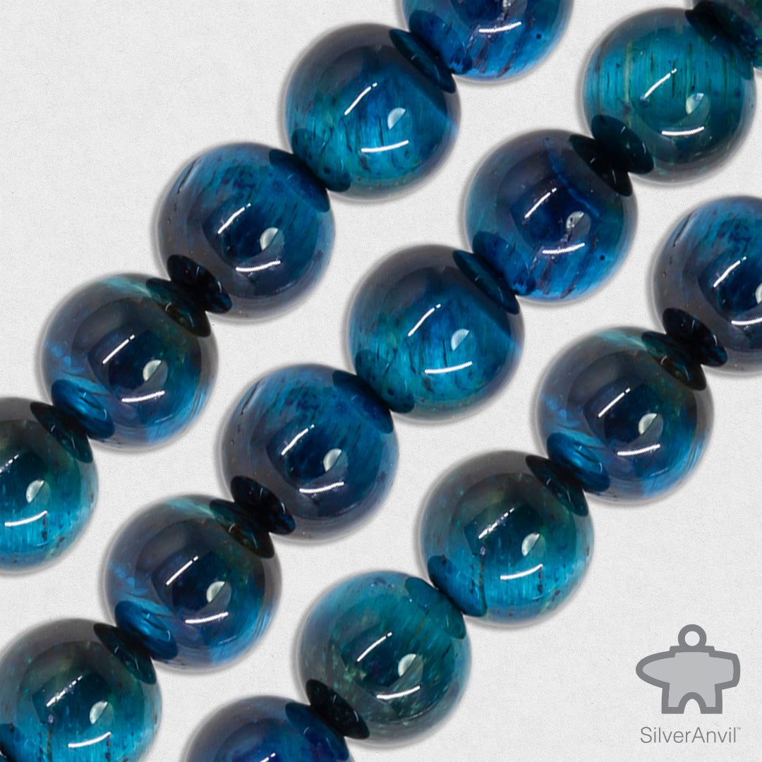 Blue Dyed Tiger Eye Beads - 8mm