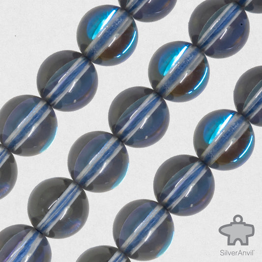 Blue Aurora Glass Beads - 8mm