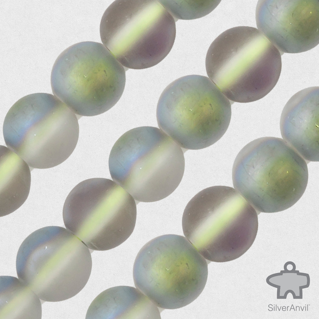 Green Aurora Glass Beads - 8mm
