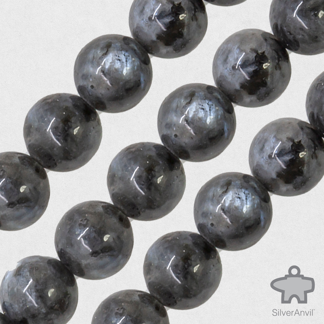 Black Larvikite Beads - 8mm