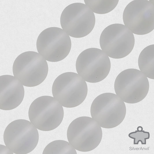 White Translucent Aurora Glass Beads - 8mm