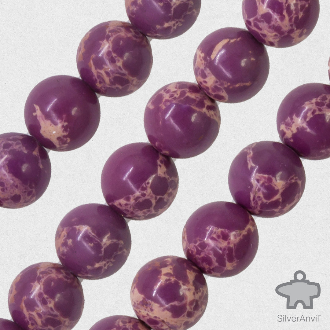 Purple Dyed Mookaite Beads - 8mm
