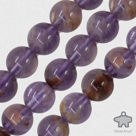 Purple Speckled Quartz Beads - 8mm