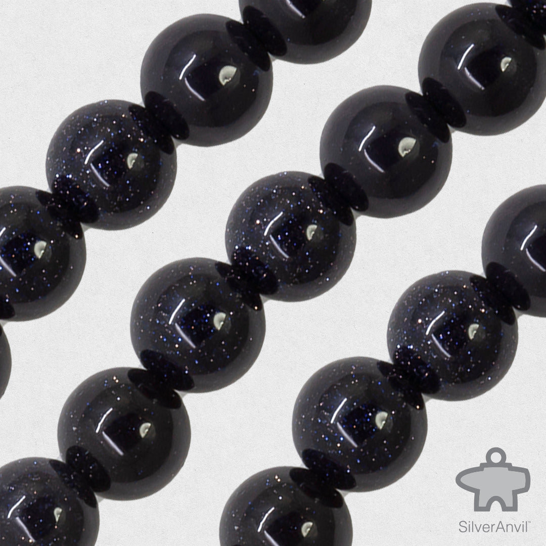 Purple Goldstone Beads - 8mm