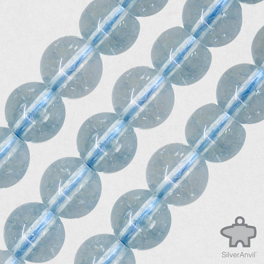 Light Blue Aurora Glass Beads- 8mm
