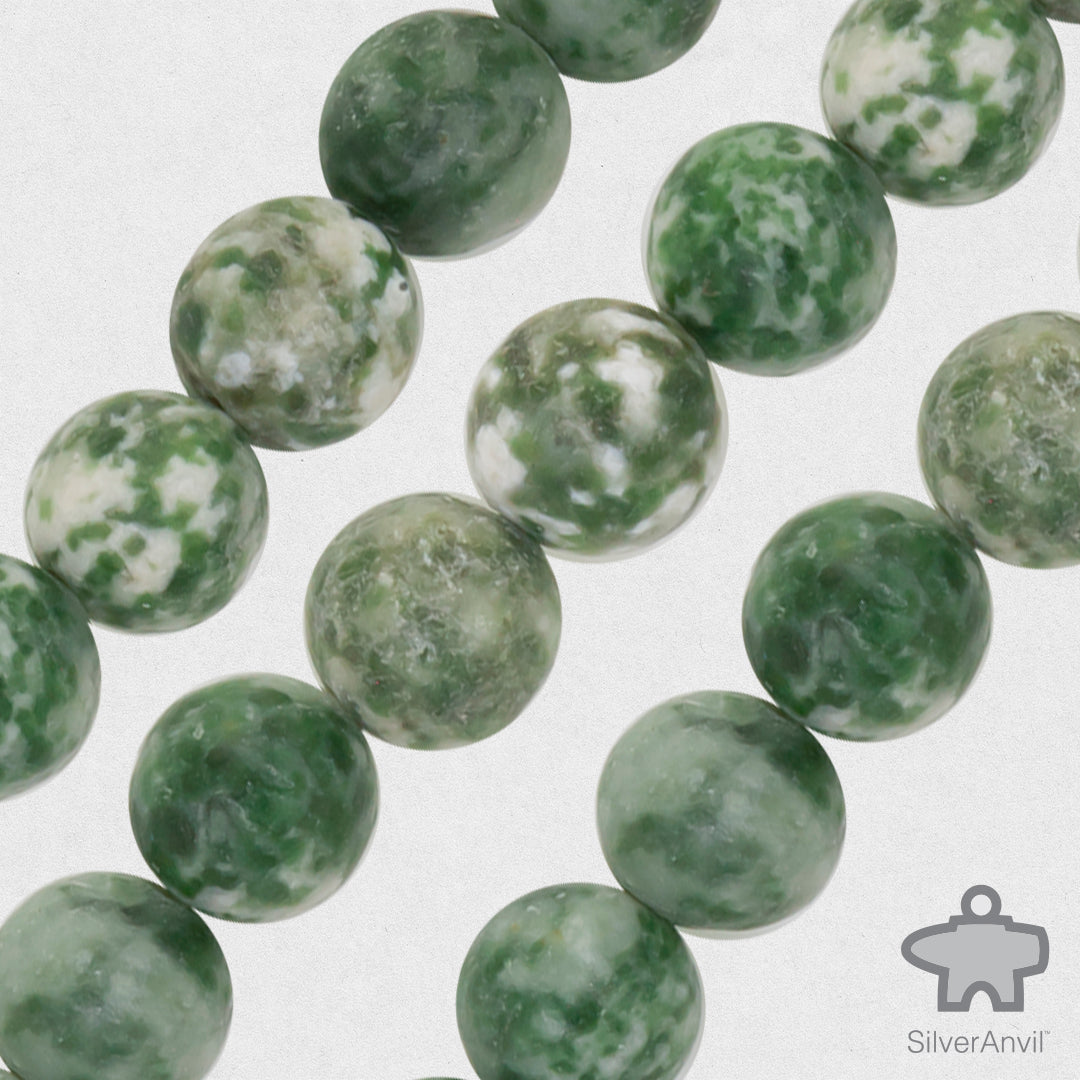 Green Moss Agate Beads  - 8mm