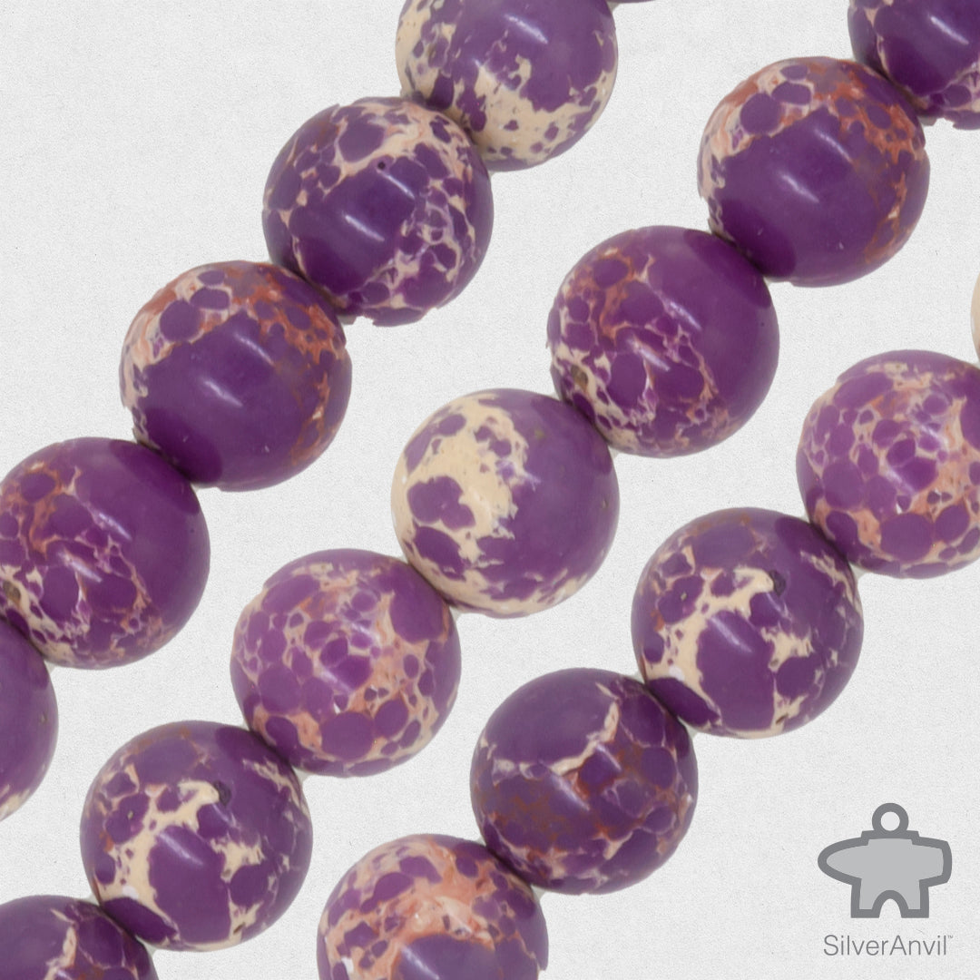 Purple Dyed Mookaite  Beads - 8mm