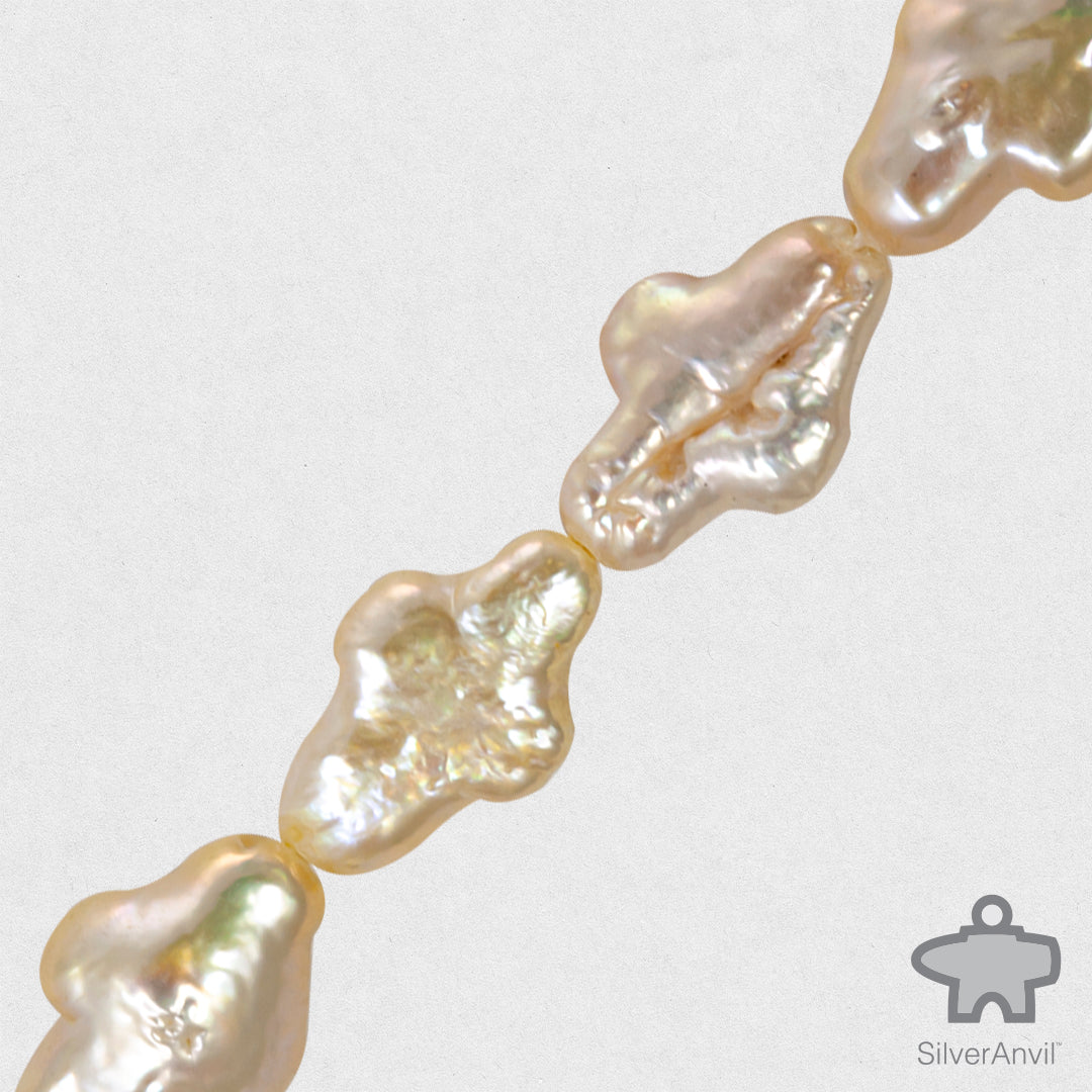 Freshwater Pearl Beads-Pink Cross